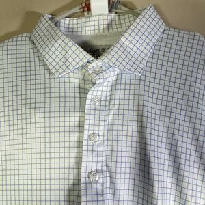 Collars and Co Men’s 2XL Dress Collar Polo Shirt Graph Check Stiff Collar Neck